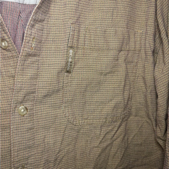Columbia 100% Cotton vintage Brown/yellow Button-Up Shirt - Picture 2 of 6